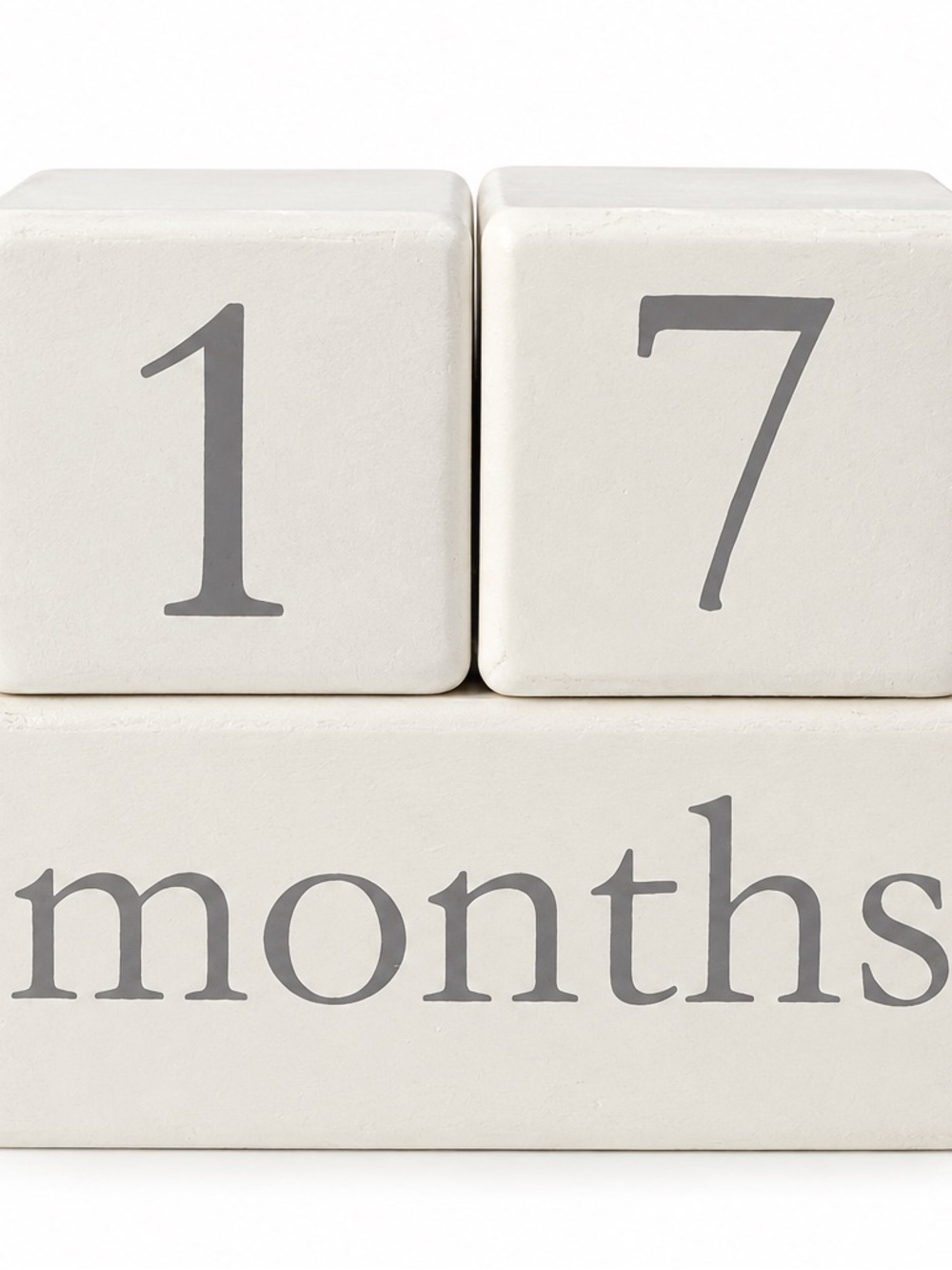 White Milestone Blocks Set - Neutral Nursery & Home Office Decor